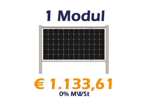 1 Modul - verzinkt - € 1.133,61 - 0% MWSt