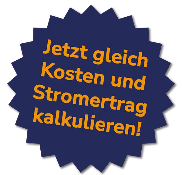 Banner mit Text: Jetzt Kosten und Stromertrag des Solarzauns kalkulieren